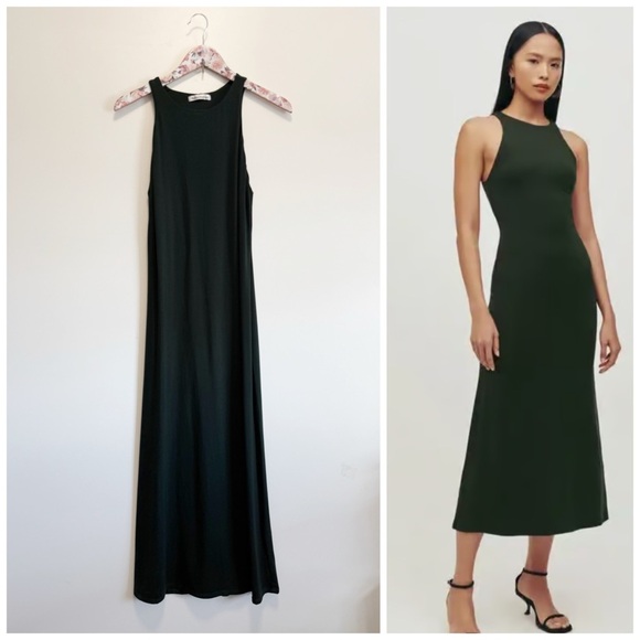 REFORMATION Mackenzie Forest Green Sleeveless Tank Maxi Dress S Small - Picture 1 of 9